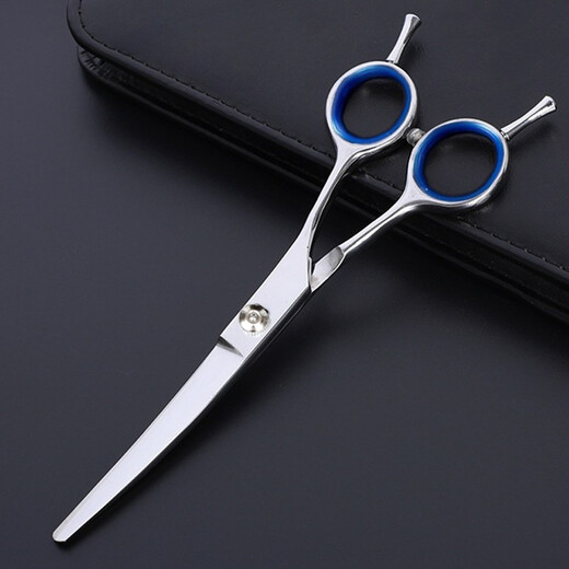 Jipai pet grooming scissors, trimming scissors, curved scissors, straight scissors, dog shearing scissors, Teddy Bichon professional trimmer, pet grooming scissors, double curved, universal 7 inches