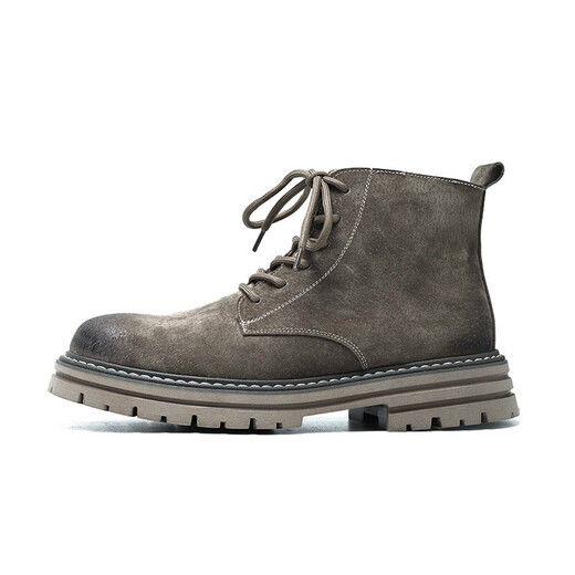 Western Region Camel Martin Boots Men's Autumn High-top Big Yellow Boots Retro Work Outfit Boots Side Zipper Locomotive American Big-toe Casual Leather Shoes Yellow 41