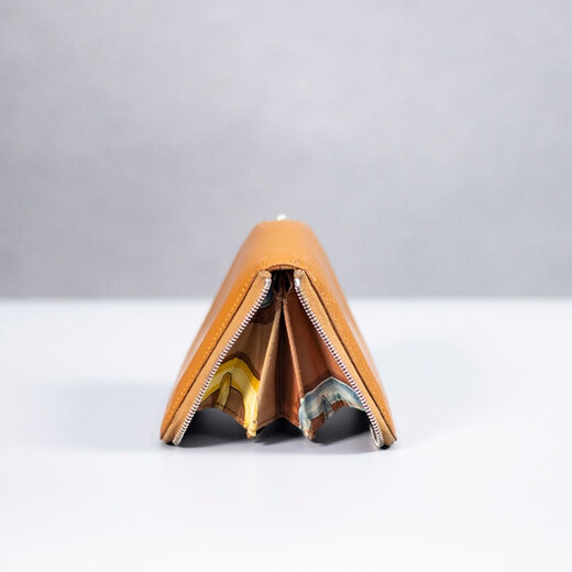 Second-hand 90% new Hermes Hermes golden brown short women's wallet card holder coin purse women's bag