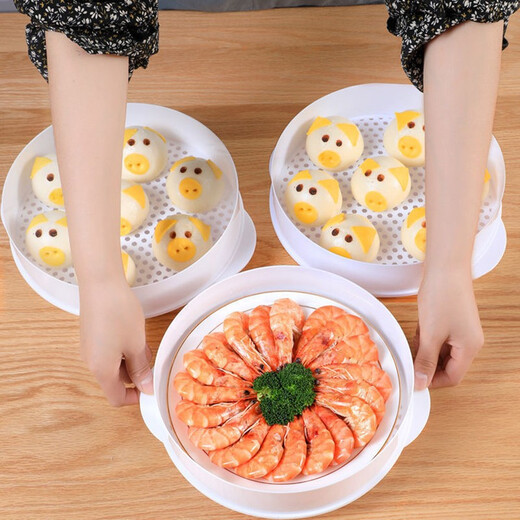 Microwave steamer can add water, lunch box, steaming grid, steaming rice heating vessel, microwave heating vegetable buns, steamed buns, rice dumplings cage, microwave oven universal heating steamer, steaming plate, steaming fish steaming rack, large microwave steamer, double layer, for 3-4 people (recommended)
