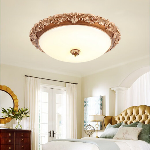 
CLCEY European Ceiling Light Modern Country Living Room Lighting Retro Bedroom Aisle Balcony Entrance American Ceiling Light 1047 Retro 30cm Three-color Lighting 24w