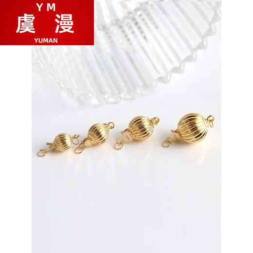Yuman 18k-14 accessories pearl buckle head lantern buckle DIY handmade beaded gold necklace buckle bracelet connection buckle 14k yellow 9mm 0.46g or so