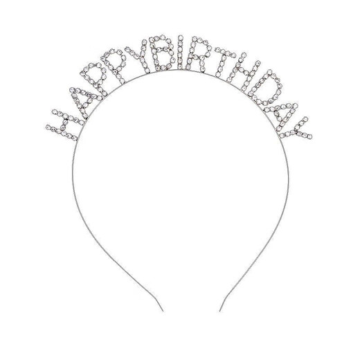 Bangboshi Birthday Headband Internet Celebrity Birthday Headband Hat Photo Props Personalized Hair Accessories Headdress Temperament Birthday Headband Silver