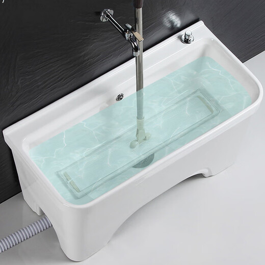 Extra rectangular high-foot household extra-large mop pool balcony ceramic mop pool wash basin mop pool M160 (with holes) + Taiwan control + universal faucet