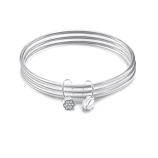 Gold jewelry, gold color jewelry, platinum bracelet for women PT950 Sansheng III bracelet for women, fashion full circle multi-ring bracelet charm, random 20.59 grams, inner diameter about 57mm