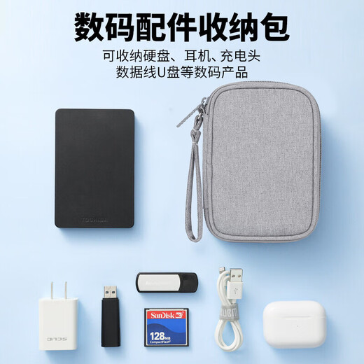 Biyoumi mobile hard drive bag 2.5-inch Seagate Toshiba Western Digital hard drive protective cover shockproof hard drive bag storage bag