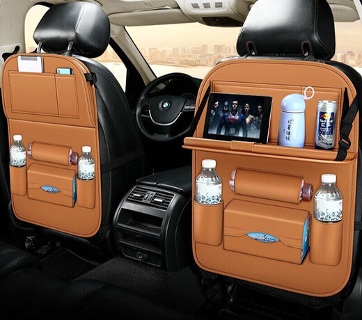 Chuangjingyixuan Car Seat Storage Bag Car Small Table Storage Box Car Computer Desk Anti-Kick Pad Multi-Functional Garbage Mysterious Black-High Quality Mercedes-Benz GLE300 350 320 400 450