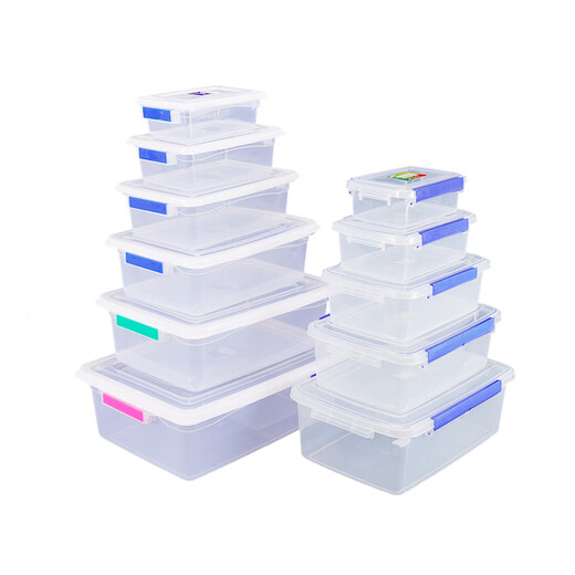 Xiaojinren Plastique Boîte de gardien de glaçage Rectangulaire Couvercle transparent avec couvercle Boîte scellée de qualité comestible Grande boîte de rangement commercial Rangement de cuisine [9903] Sceau haut 9 litres 39,5 * 27 * 13C
