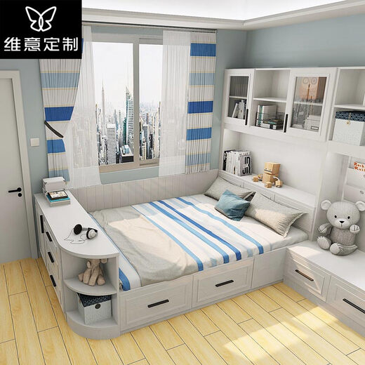 Weiyi customized tatami bed whole house customized study wardrobe desk cabinet combination bedroom space customized customized gold