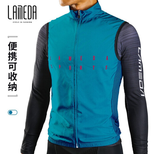 Lameda Cycling Windproof Vest Cycling Clothes Sports Windbreaker Vest Top Men and Women Vientiane Red - Windproof Vest XL