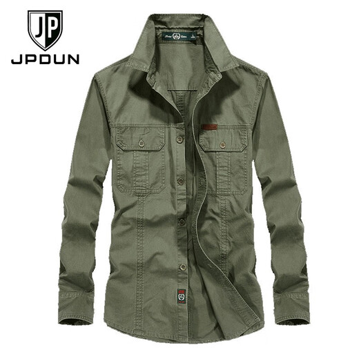 JP Autumn Outumn Outdoor Men's Long-Long Shirt Shirt Wask Camiseta casual 1283 Blue oscuro M-170