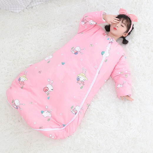 Linglingzhu pure cotton children's sleeping bag anti-kicking quilt artifact 5-10 years old 3-6 years old 1-3 years old older baby spring, autumn and winter pure cotton car 100cm (1-3 years old) thickened in autumn and winter