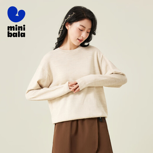 Mini Bala machine washable woolen sweater for boys and girls new winter parent-child warm woolen sweater white tone 00411-parents 160