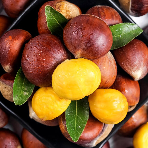 Jingxiansheng Dandong fresh chestnut, net weight 4.5Jin Jin is equal to 0.5kg, pink and glutinous sweet single fruit 27mm+, artificially selected, straight from the source