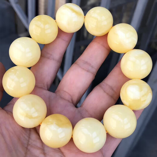 Shimao Wanjun Collection Grade Natural White Beeswax Buddha Beads Bracelet Baltic Russian Material White Wax Porcelain White Full Flesh Full Full Wax Rich