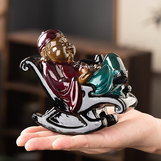 Heart Cocoon Tea Pet Color Changing Tea Play Warmth Feeling Happy Landlord Lao Cai Rocking Chair Kung Fu Tea Set Tea Tray Boutique Ornament Fun Gift Color Changing Tea Pet One (Gold)