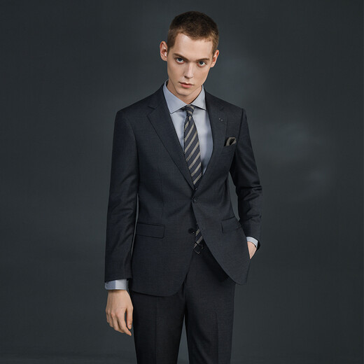 Guillaume de Mons Italian VBC imported pure wool suit suit men's business formal high-end suit groom's wedding gray top + pants 48 Please note the size of the pants