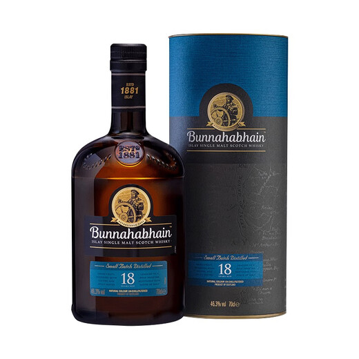布纳哈本行货 布纳哈本 Bunnahabhain 单一麦芽威士忌12年英国进口洋酒 布纳哈本18年 700mL 1瓶