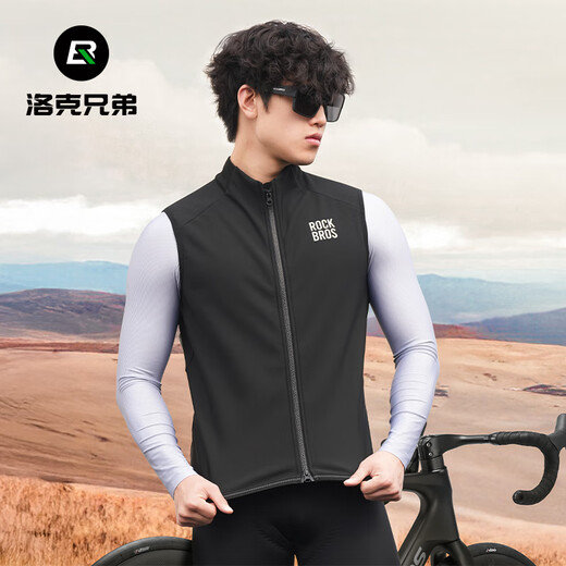 Locke Brothers Windproof Cycling Vest Road Bike Fleece Warm Vest Jacket Top Men and Women Autumn and Winter 3XL