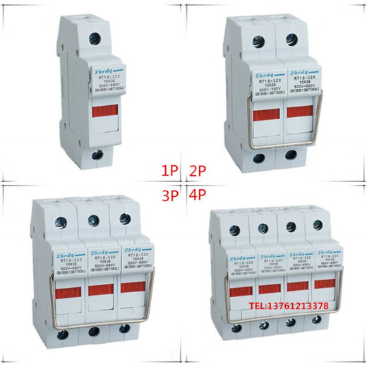 Zhrdq Zhenghao fuse holder RT18-32X 1P 2P 3P 4P 10*38 fuse fuse base 690 1P base