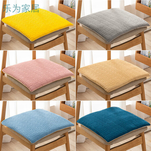 Qiaorui thickened cushions, soft butt cushions, office student classroom dormitory stools, butt chair cushions, car seat cushions, Dutch velvet gray, non-slip bottom + straps, 35*35cm* thick, about 4cm, suitable for student chairs