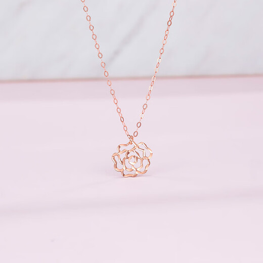 Saturday blessing 18K gold necklace women's rose gold necklace birthday gift KI066879 about 40+5cm