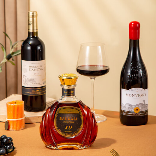 歌瑞安 法国进口14度红酒12度干红葡萄酒XO白兰地红洋酒组合整箱礼盒装