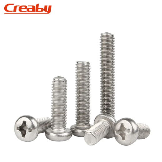 Creaby304 stainless steel cross round head screws pan head bolts screws switch socket panel machine wire M4*10 50 pieces