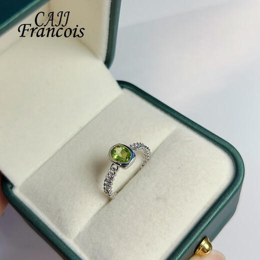 Taijufu Peridot Ring for Women Daily Versatile Jewelry Gift for Others to Wear 925 Natural Colorful Jewelry Hong Kong No. 11