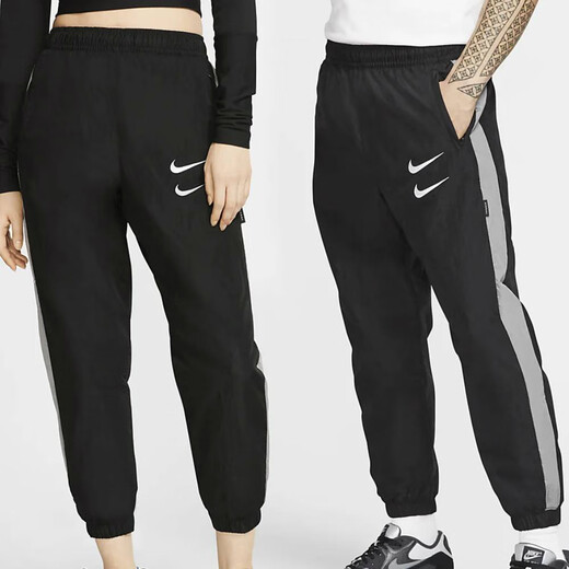 NIKE Retro Sports Side Striped Double Hook Woven Leggings Casual Knitted Sports Pants Men's Black CJ4878-010 S