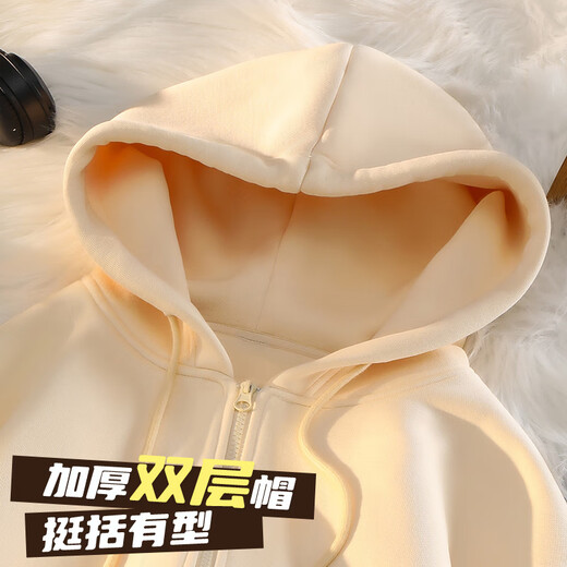 真维斯开衫外套男秋季男士重磅棉夹克简约字母宽松大码上衣男生拉链外套