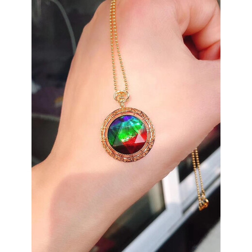 SZAN Canadian new natural crystal/semi-precious ammonite 18k gold inlaid Star of David pendant picture color