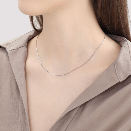 Chow Sang Sang Pt950 platinum necklace white gold versatile chain men and women 32145N price 45 cm 4.9 g