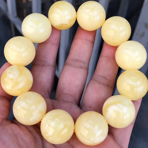 Shimao Wanjun Collection Grade Natural White Beeswax Buddha Beads Bracelet Baltic Russian Material White Wax Porcelain White Full Flesh Full Full Wax Rich