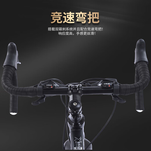 飞鸽（FLYING PIGEON）公路车自行车男女学生成人跑车变速公路赛单车竞速赛车可改实心胎 黑色/30刀/辐条轮 700C 21速高配