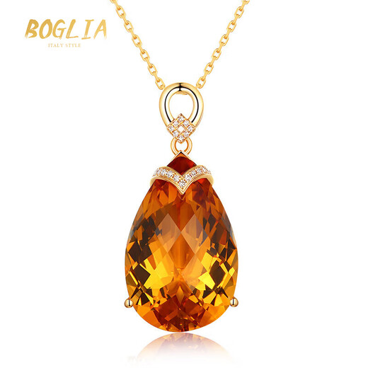 BOGLIA 22.86 carat citrine pendant for women 18k gold inlaid with colored gemstones niche high-end gift for girlfriend 22.86 carat