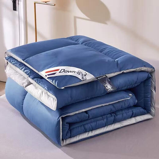 羽绒被子95白鹅绒高档被芯冬天加厚保暖单双人被8斤10斤6 宾利蓝 220x240cm总重10斤