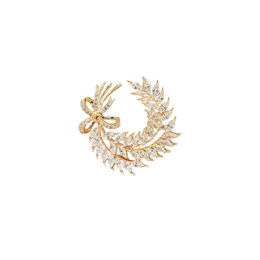 Kamalun (KAMALUN) Suisui peace brooch women's high-end new exquisite corsage brooch design suit jacket badge autumn and winter accessories crescent wheat ear brooch + gift box without engraving