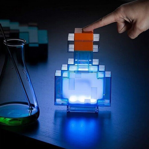 Dear Babe, Minecraft Torch Lamp, MC Game Peripheral Toy, Two-Dimensional Diamond Mining Lamp, Torch, Children's Day Christmas Gift, Color Changing Bottle Night Light, USB Charging