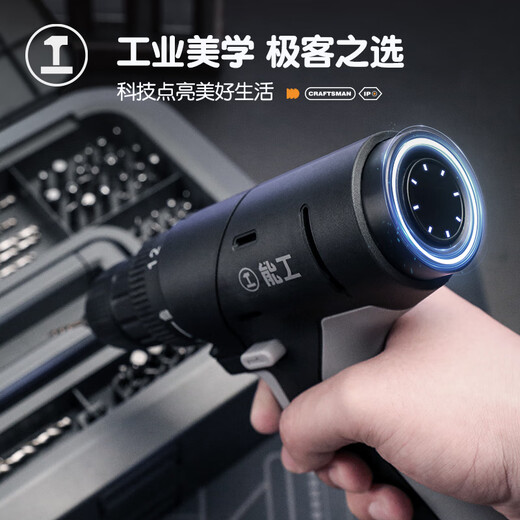 GREENER Skill Box Household Tool Box Complete Gift Box Repair Tool Set Hand Electric Drill Electric Screwdriver Tape Measure Y3-ABW Household Basic Electric Drill Set