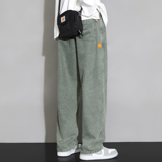 Foss Phil jeans men's autumn and winter new American retro wide-leg workwear youth loose straight long pants men HSNZ-G76 black XL (recommended 135-155Jin Jin equals 0.5 kg)