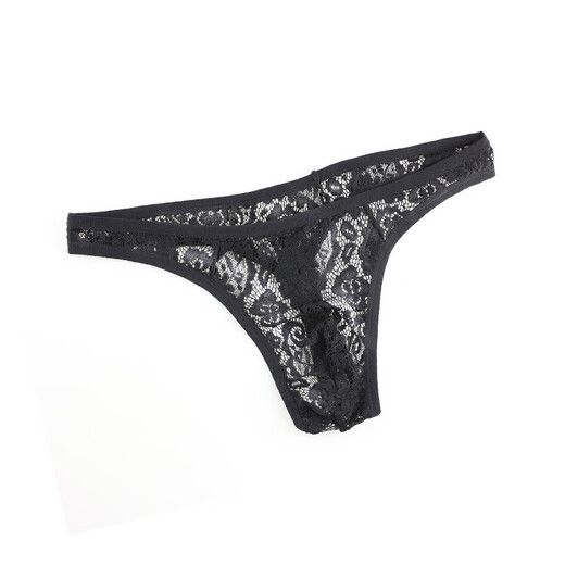 Adult men's sexy underwear, perverted lace transparent thong, thin sexy and interesting temptation T-pants, men's breathable large size couple's intercourse stimulation, no need to take off adult products SM white 4XL