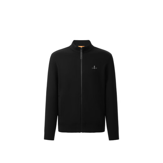 Biyinlefen 16-needle wool autumn men's fashionable casual commuting outdoor warm skin-friendly stand-up collar jacket for men 07 black L