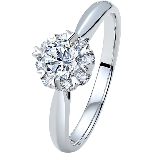 Saturday Fu Proposal Diamond Ring 18K Gold Ring Carat Effect Total 39 Points 30 Points I-J/SI Main Diamond Gift No. 15