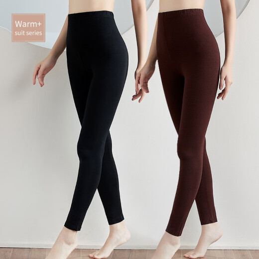 Fenten Modal Autumn Pants Women's Inner Wool Pants Thin Underpants Tight Leggings Single Piece Spring and Summer Style - J Black L Size (100-120)
