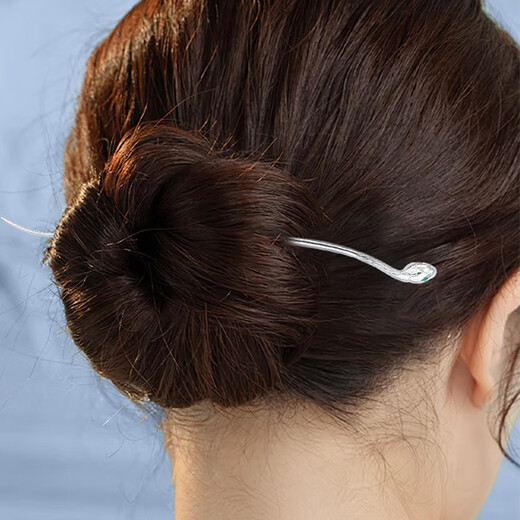 Chinese Gold Spirit Snake Silver Hairpin Ancient Style Hanfu Silver Hairpin Fashion Jewelry Girl Birthday Gift Girlfriend Wife Wedding Anniversary Spirit Snake Hairpin Jingsuda