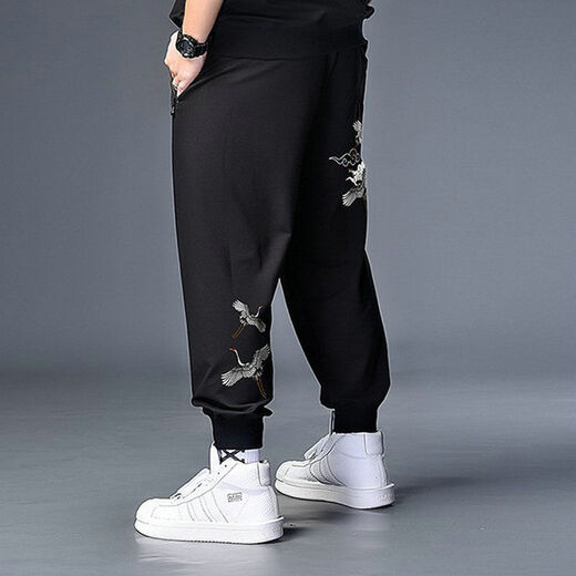 Nan Yuqiu large size casual pants men's plus size loose sports casual pants spring and summer fat men's leggings trendy fat man 200 72152 5XL recommended 220-240Jin Jin equals 0.5 kg