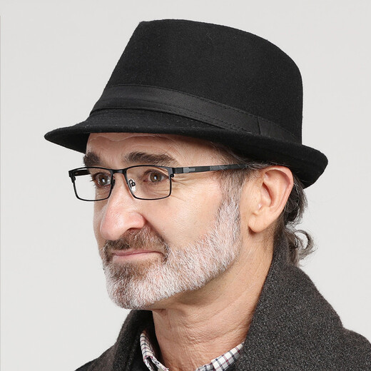 Baijichuan Men's Top Hat Spring and Autumn Elderly Hat Men's and Winter Fashion British Autumn and Winter Jazz Hat for Middle-aged and Elderly Warm Dad Hat Plaid Brown S(55-56cm)