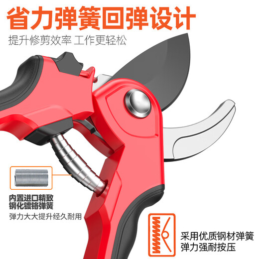 Prund pruning scissors, fruit tree scissors, gardening scissors, potting scissors, flower tools, garden green plant scissors, floral manual scissors, 8-inch SK5 steel pruning shears, non-slip handle