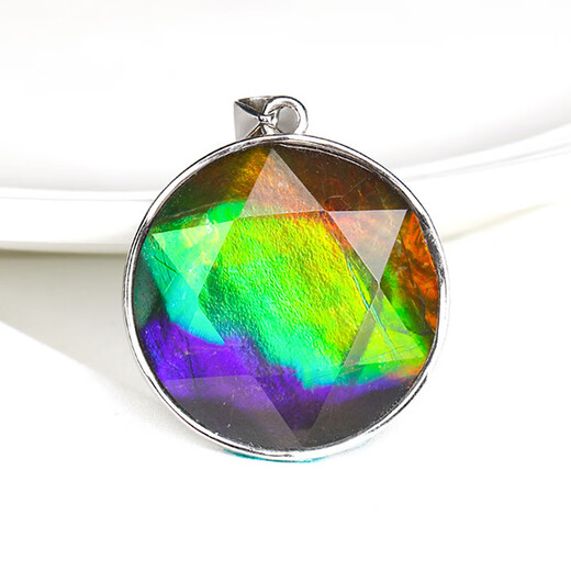 DRJEFUN Canadian natural colored stone pendant S925 silver edge Li Juming colorful snail lucky gem yellow Ming